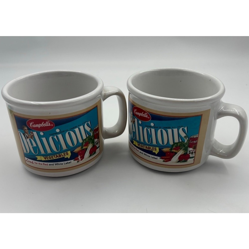 Campbell's Delicious Vegetables Sweetened‎ By The Sun Soup Coffee Mug 2005 2 Set